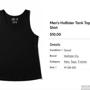 Hollister Men's Classic Black Tank Top